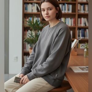 Pact Grey Organic Cotton Sweatshirt Sz Small